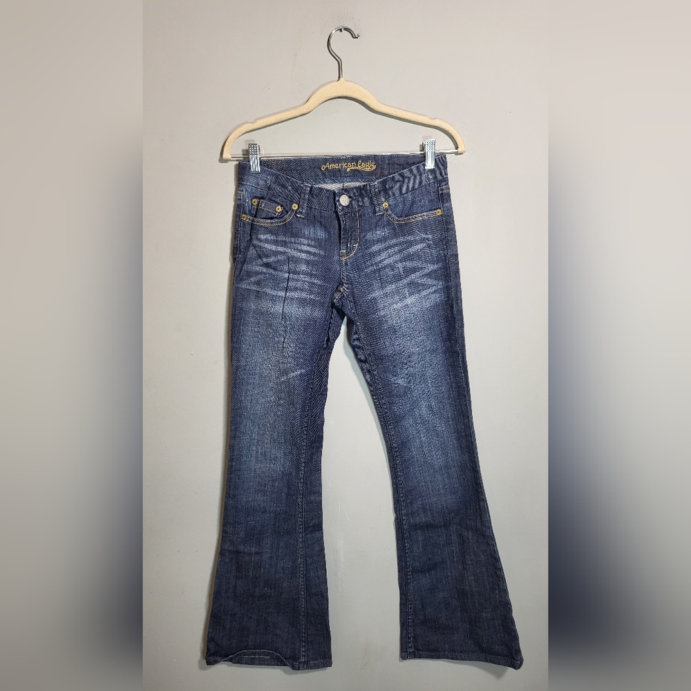 American Eagle VINTAGE Jeans Y2K 90s Flare Low Rise Size 2 Inseam 31β